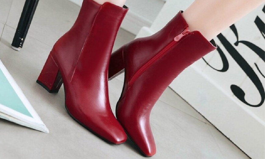 Image 5: Square Toe Ankle Boots
