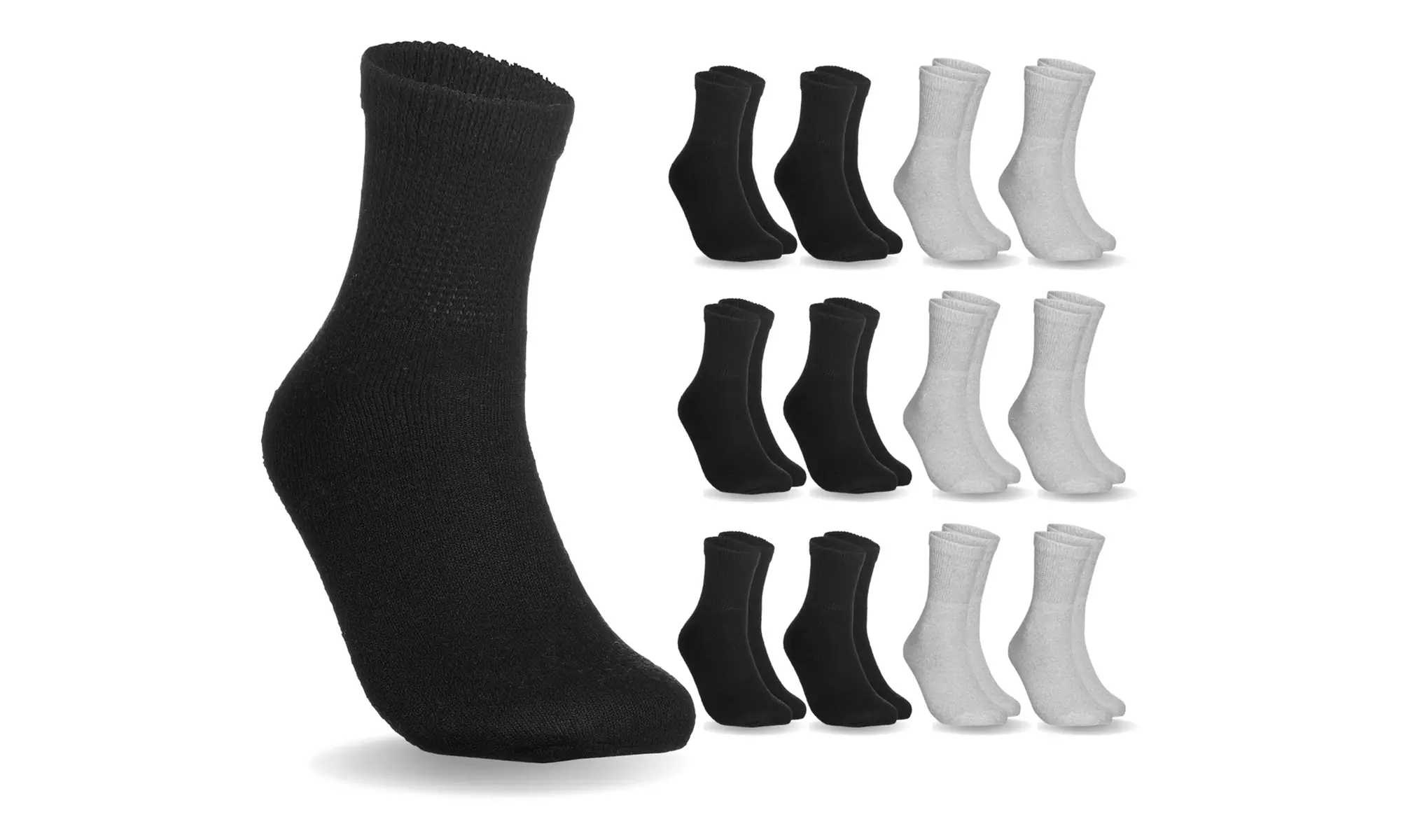 Special Essentials 12 Pairs Diabetic Ankle Socks Non-Binding for Men and Women