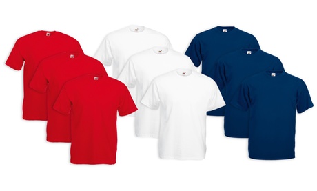 3 T-shirt Fruit of The Loom disponibili in vari colori e taglie