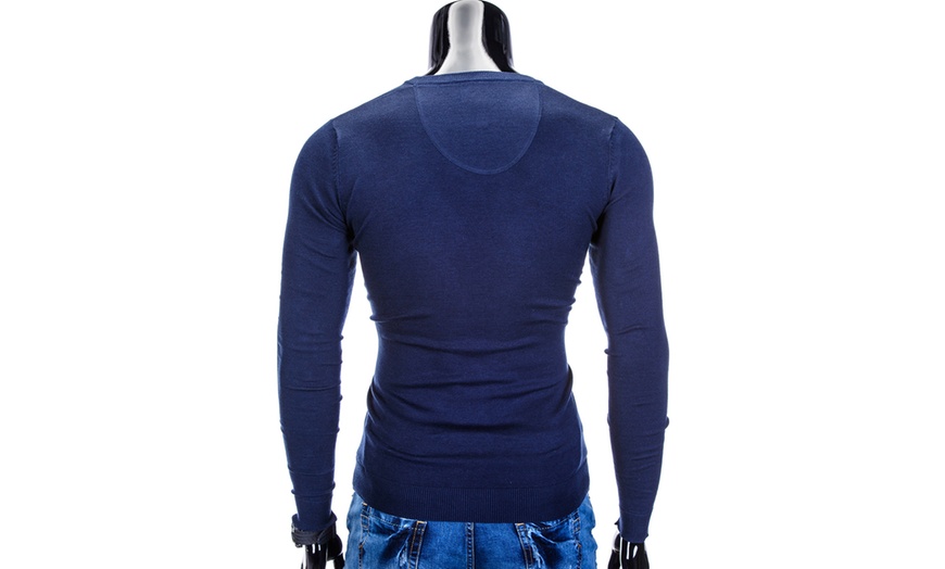 Image 25: Men's V-Neck Sweater