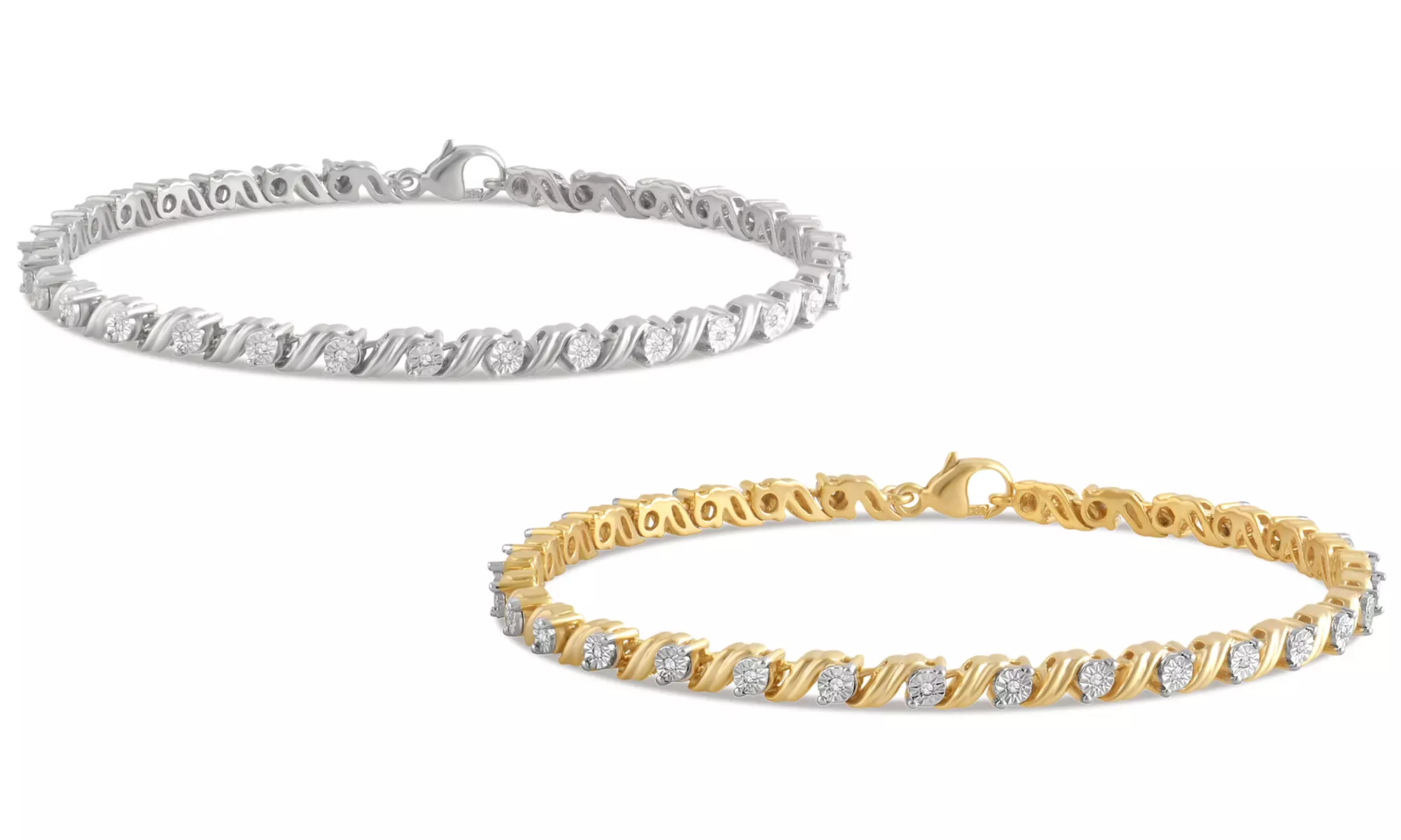 1/2 CTTW Diamond Miracle Plate Bracelet in Sterling Silver by Brilliant Diamond - Primary Image