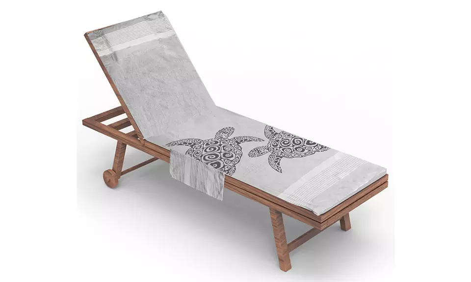 Serviette de transat en coton avec coussin amovible et poches de rangement