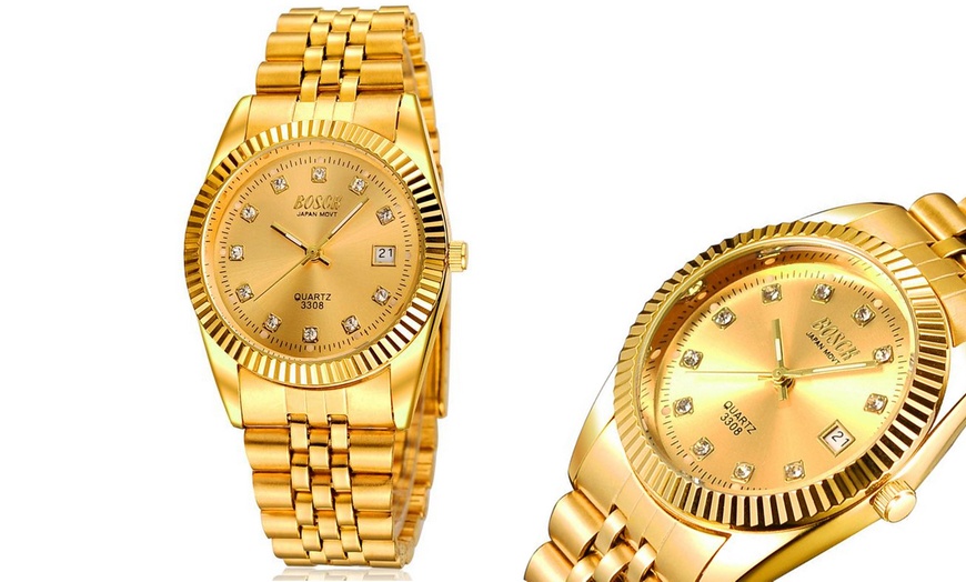 Image 3: Men's Gold Colour-Plated Watch