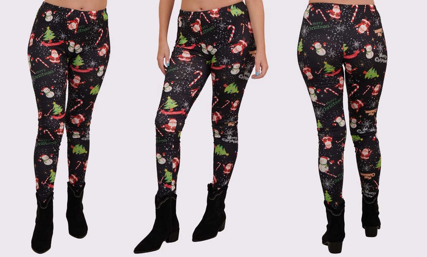 Image 3: Christmas Print Leggings