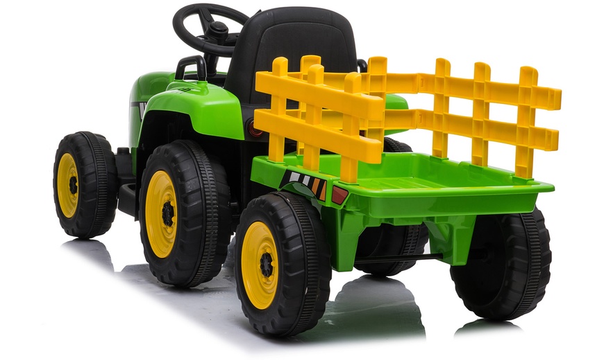 Image 4: Kids' Green Electric Ride-On Tractor