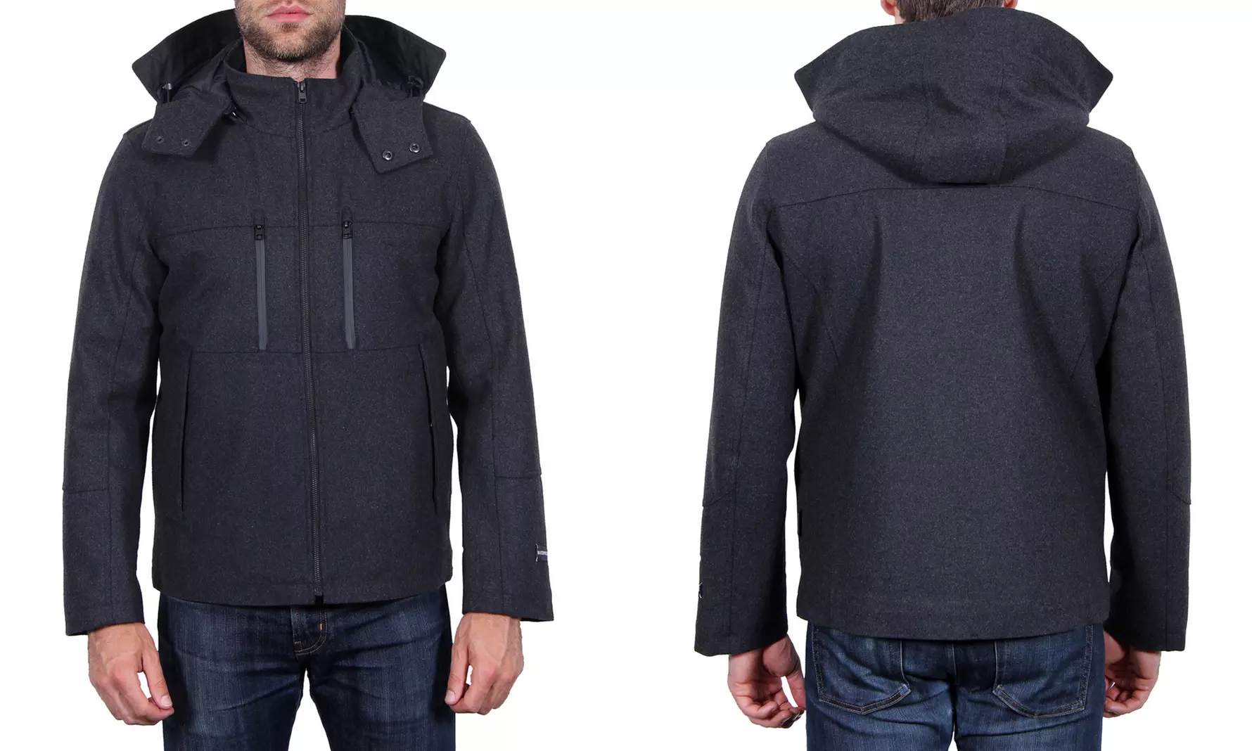 Tahari Men's Waterproof Wool Jacket with Detachable Hood (Size M) - Second Medium