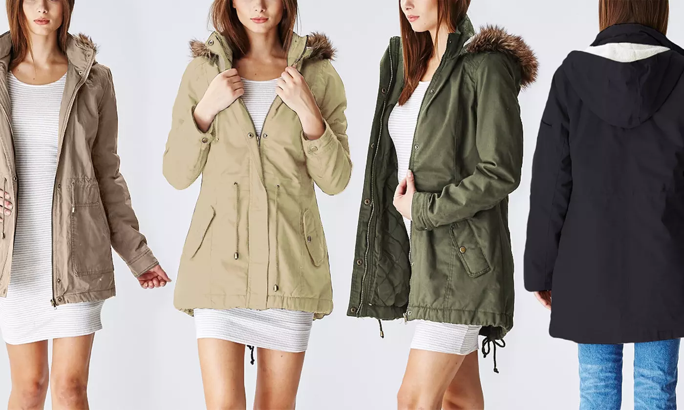 Women's Long Cotton Parka - Primary Image
