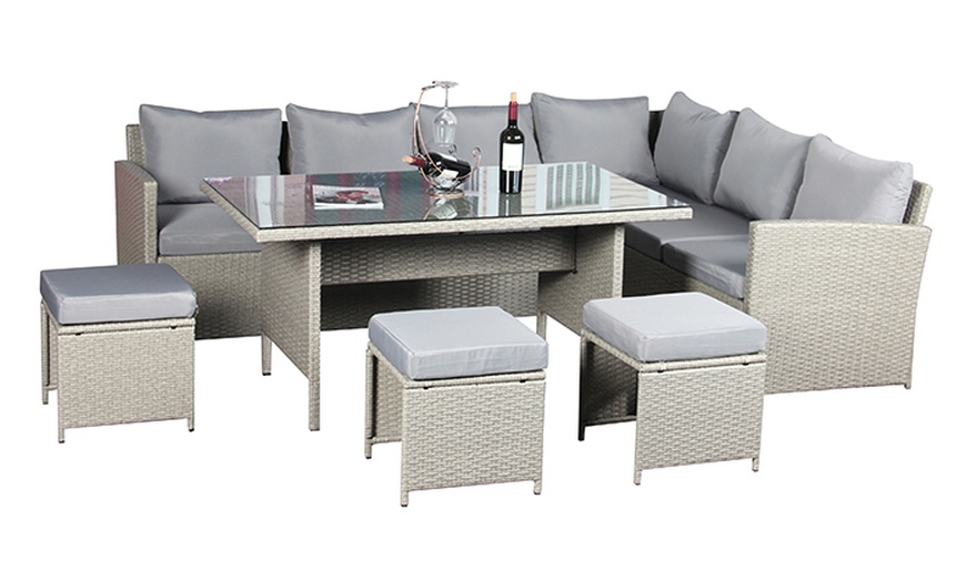 Image 2: Knutsford 9 Seat Corner Rattan Dining Set

