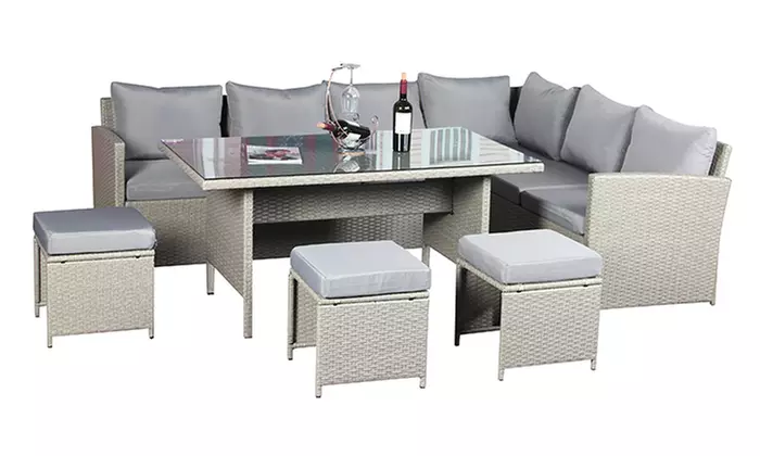 Knutsford 9 Seat Corner Rattan Dining Set