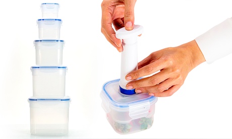 Ensemble de 5 Tuppers avec système de vide Sistema
