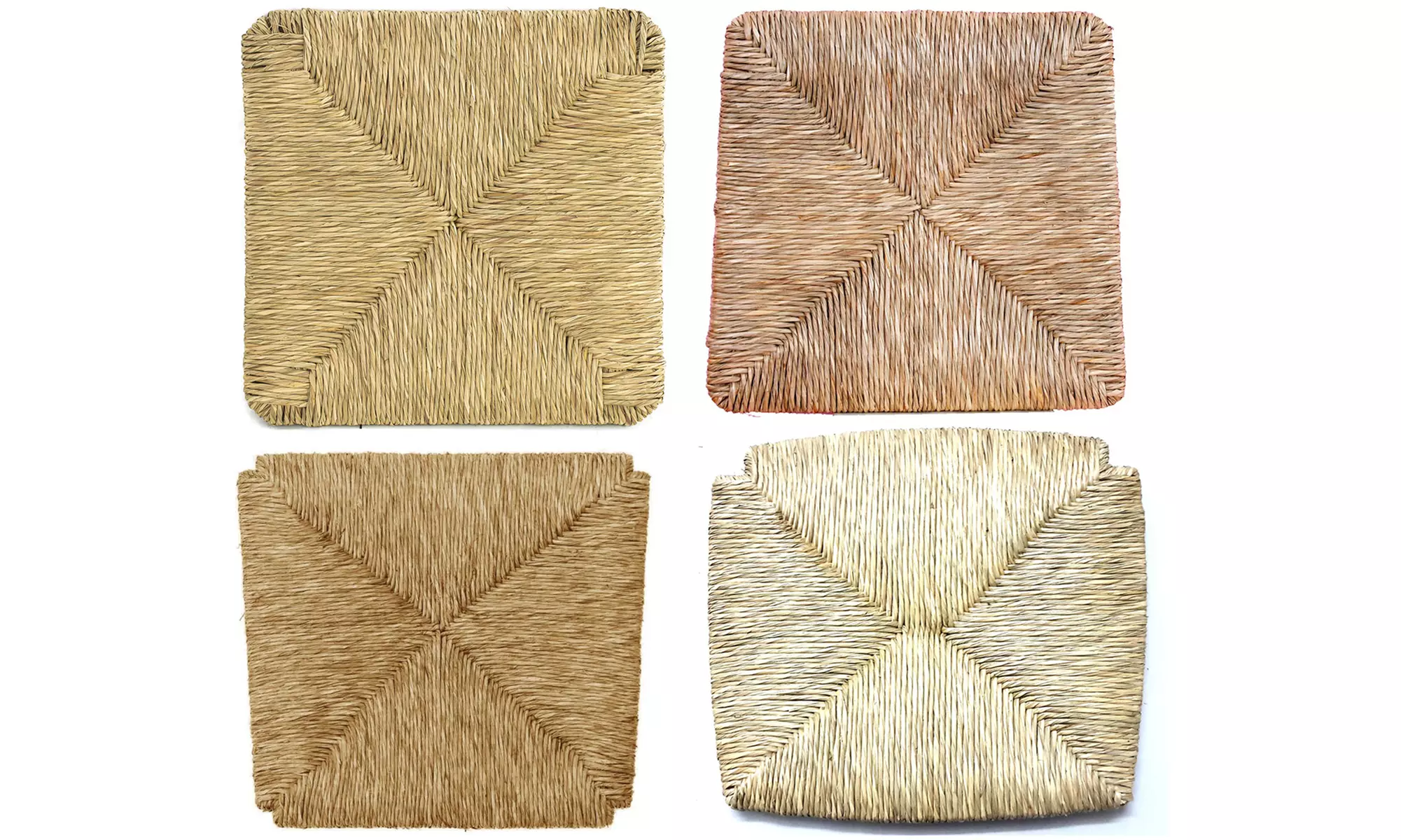 2 o 4 asientos de repuesto de paja natural para silla con interior de madera maciza - Primary Image