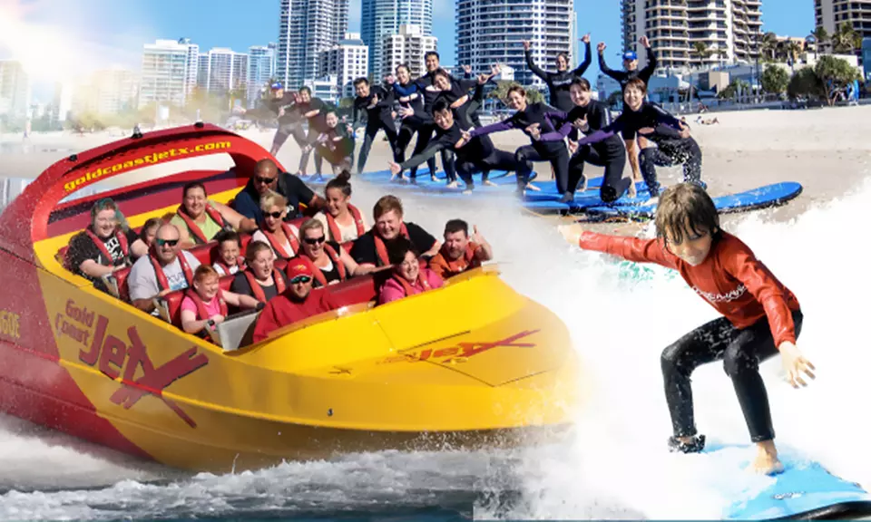 Unforgettable Jet Boat Ride and Surf Lesson for a Child or Adult