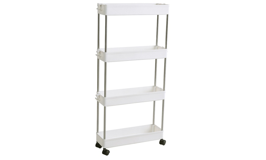 Image 4: Four-Tier Storage Rack Shelf