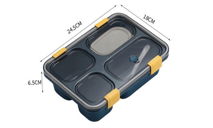 Image 6: Portable Microwaveable Lunch Box with Cutlery