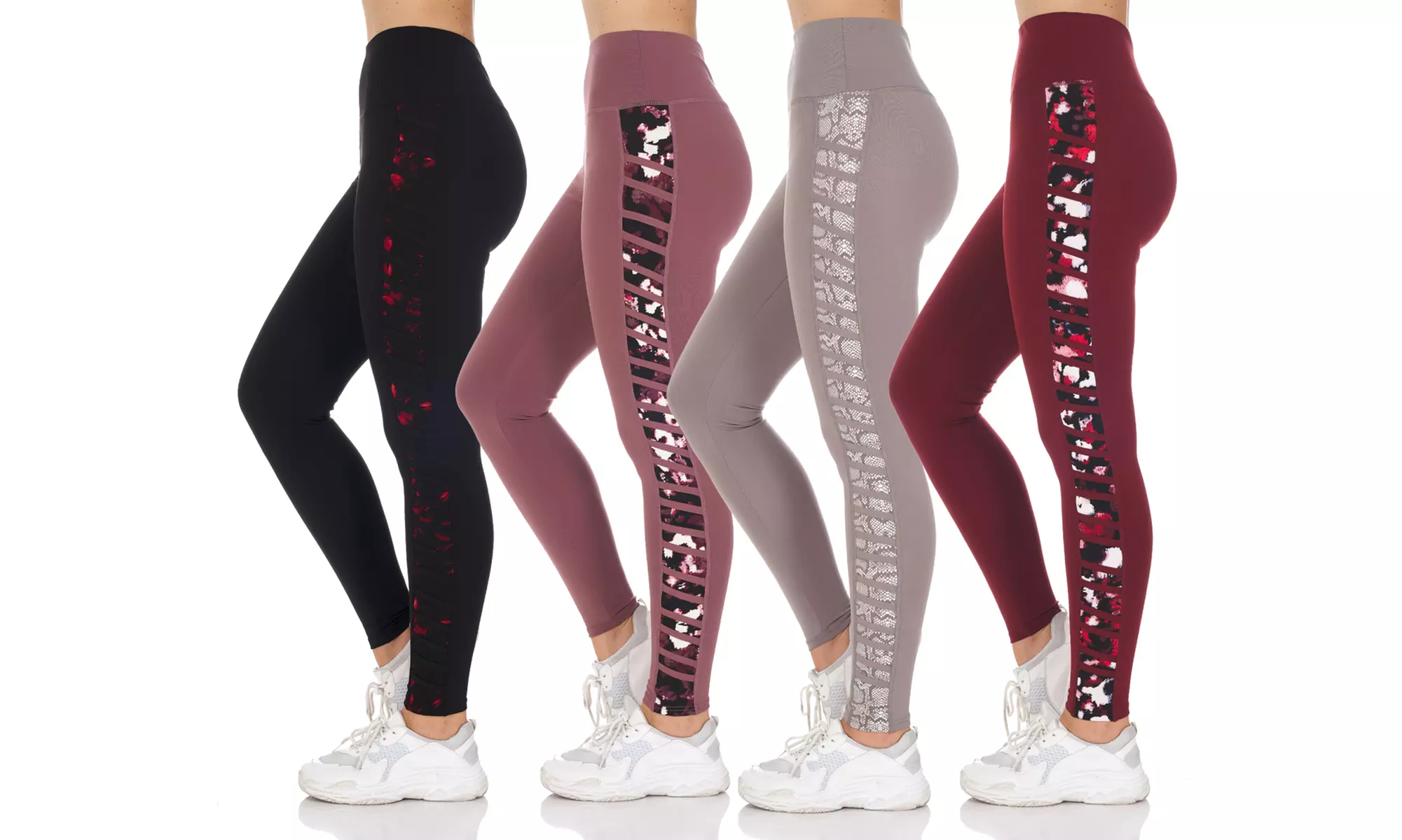 BSP Women's High-Waist Active Full-Length Leggings (4-Pack). Multiple Styles Available. - Primary Image