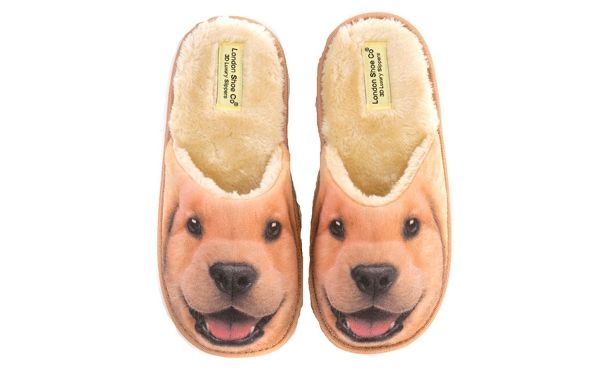 Image 1: Golden Retriever Puppy Slippers