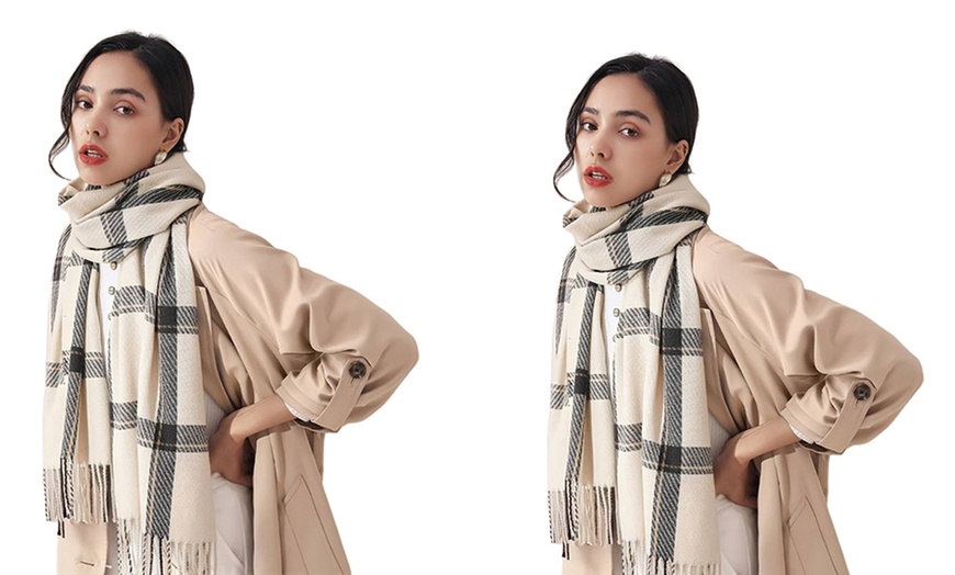 Image 3: One, Two or Three Packs of Soft Winter Checked Scarves