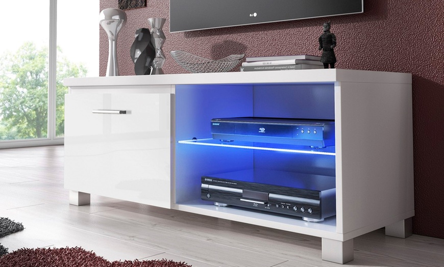 Image 3: Mueble de TV moderno para el salón con luces LED