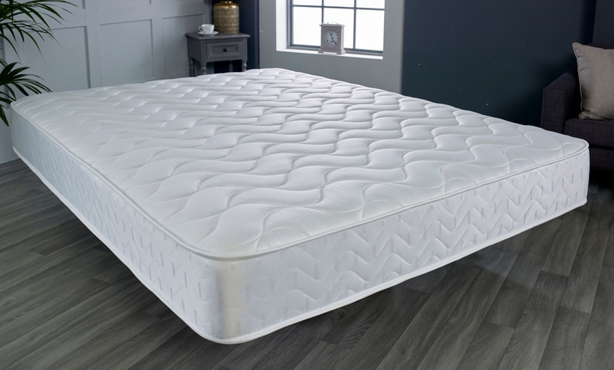 Image 1: Deep Quilted Open Coil Spring Memory Foam Mattress