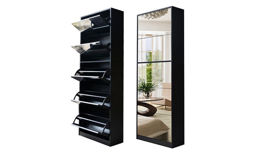 Image 2: Mirrored Shoe Cabinet 