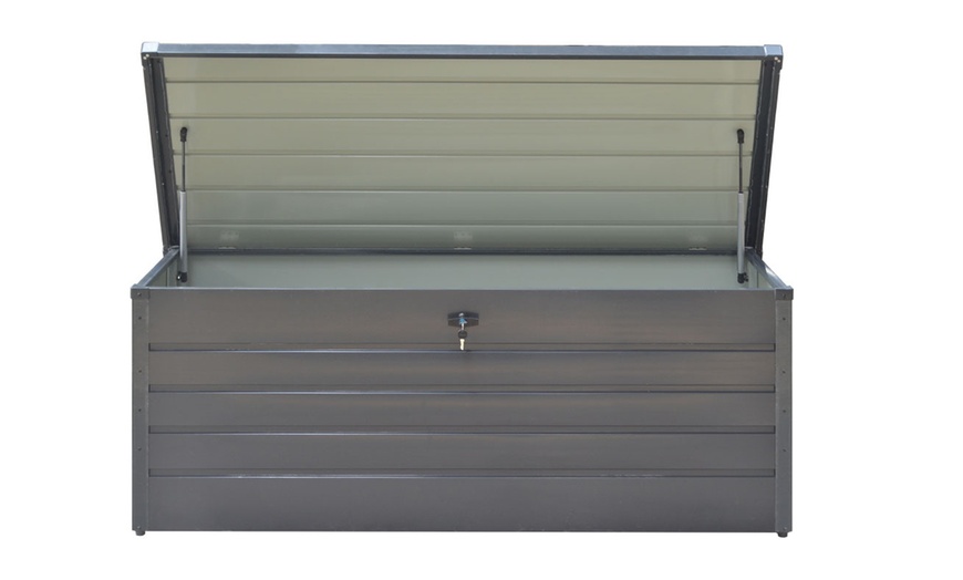 Image 5: 600L Metal Lockable Waterproof Garden Storage Box