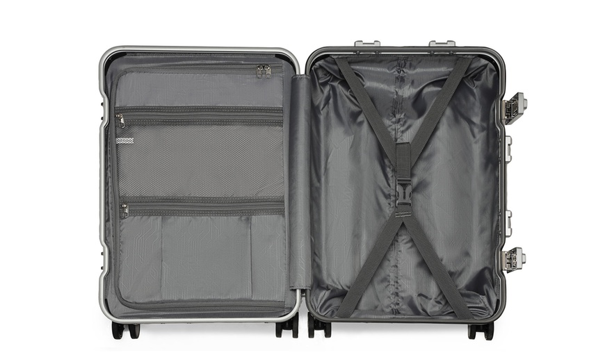 Image 6: 20 Inch PC Hardshell Aluminum Frame Suitcase with TSA Lock