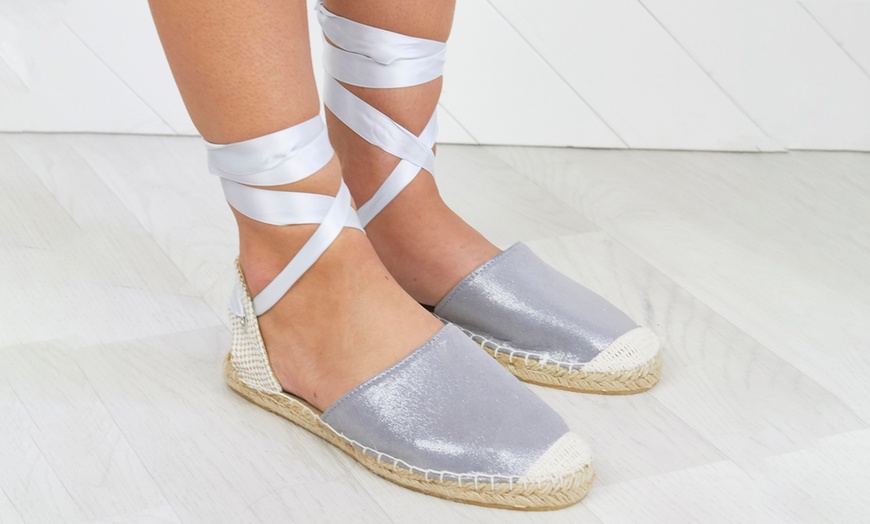 Image 2: Women's Ankle Tie-Up Espadrilles