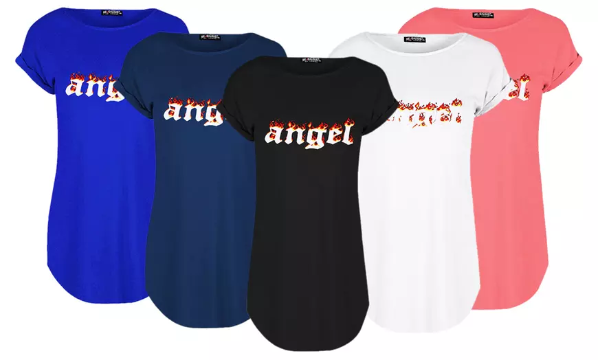 Image 1: Haut féminin à manches courtes, taille et coloris au choix