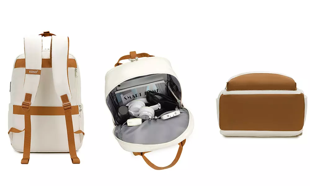 Multi-Fach Laptop Rucksack mit USB-Ladeanschluss