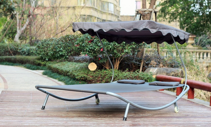 Image 9: Sun Lounger with Canopy