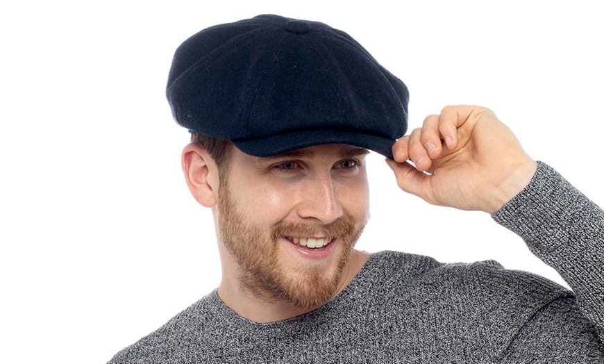 Image 3: Men's Wool Blend Baker Boy Hat