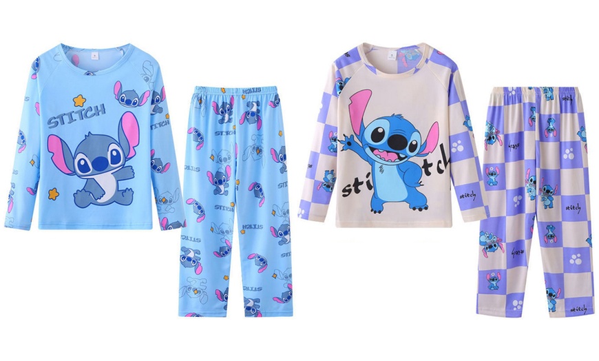 Image 1: Stitch Inspired 2-Piece Children's Pyjamas