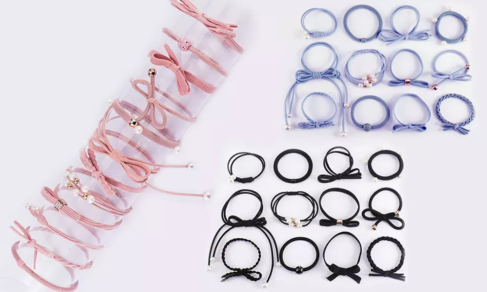 12 élastiques à cheveux aux designs différents - Primary Image