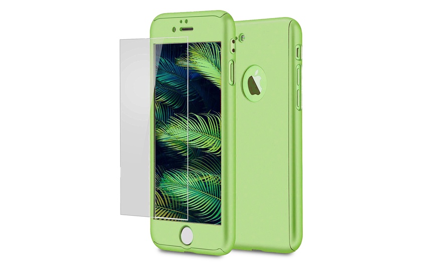 Image 5: 360 Cover with Tempered Glass Screen Protector For iPhone