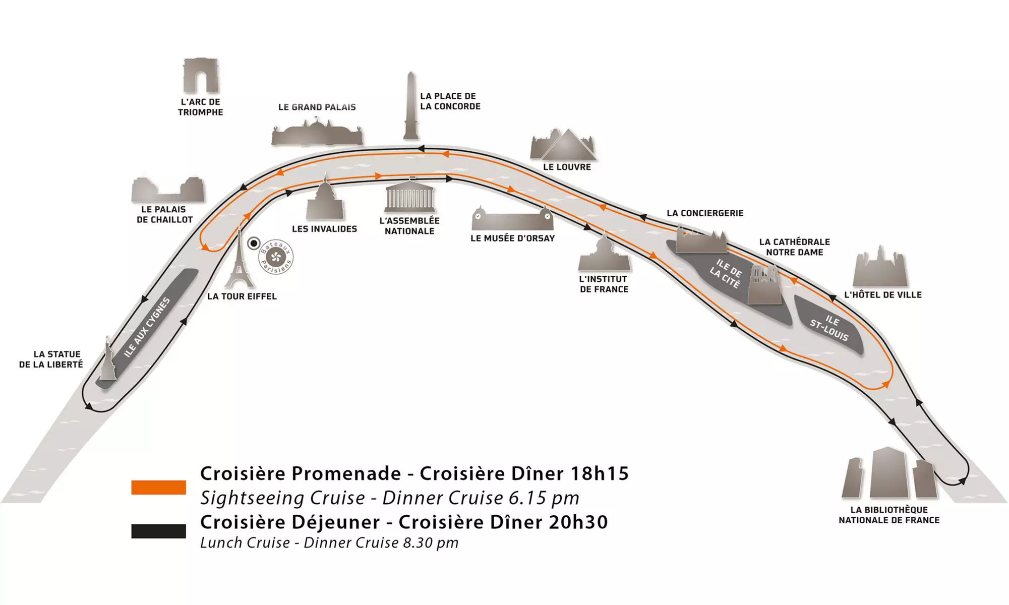 Croisière sur la Seine avec vues sur les monuments parisiens avec Fast Track Ticket, jusqu'à 42% de remise - Second Medium