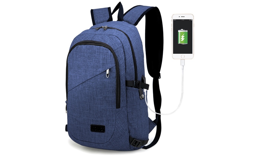 Image 11: 20L Business Laptop Backpack with USB Charging Port