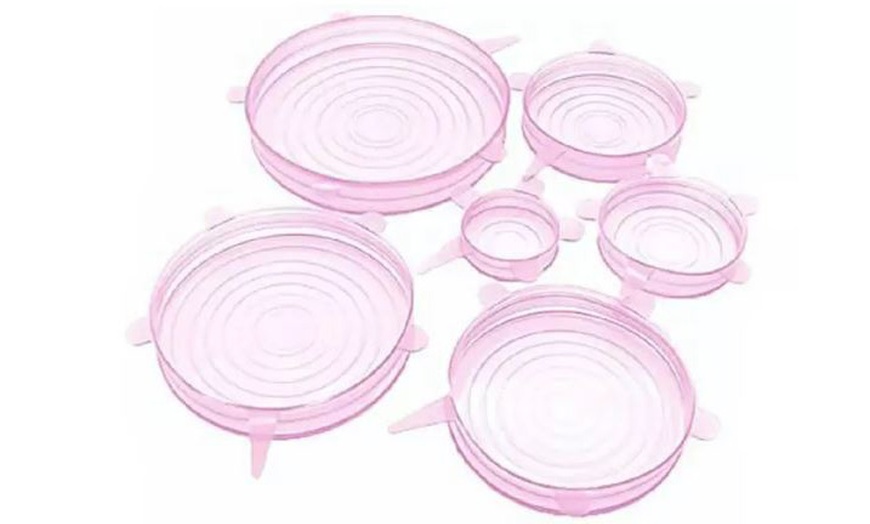 Image 3: Set of Six Silicone Dish Covers