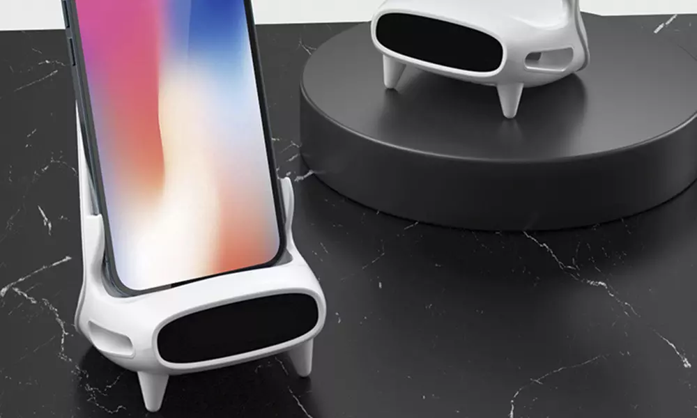 Stazione di ricarica wireless con amplificatore di suoni