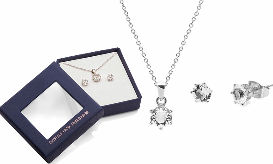 Image 3: Birthstone Necklace and Earrings Set with Crystals from Swarovski®