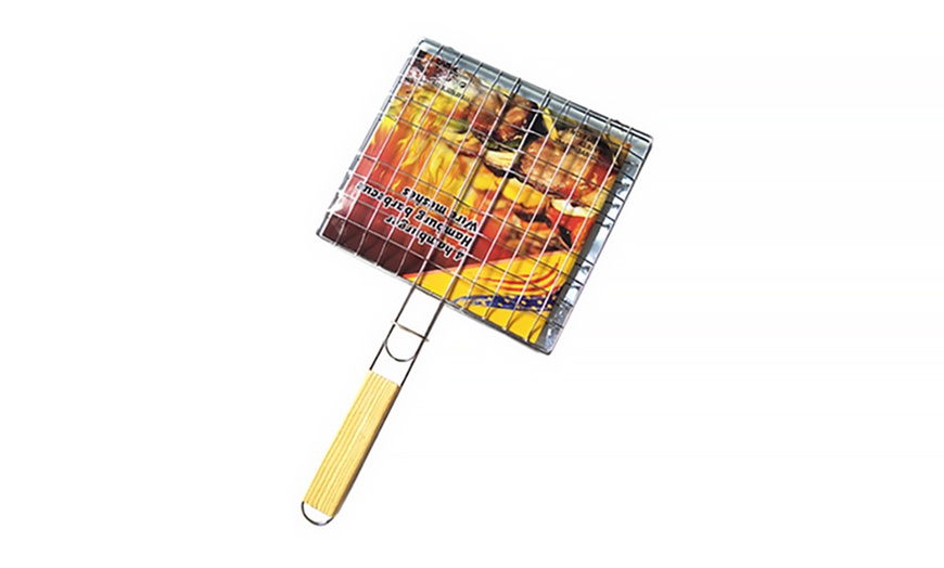 Image 3: One or Two Stainless Steel Folding Barbecue Grilling Nets