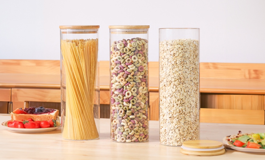 Image 3: Neo Glass Food Storage Containers with Bamboo Lids