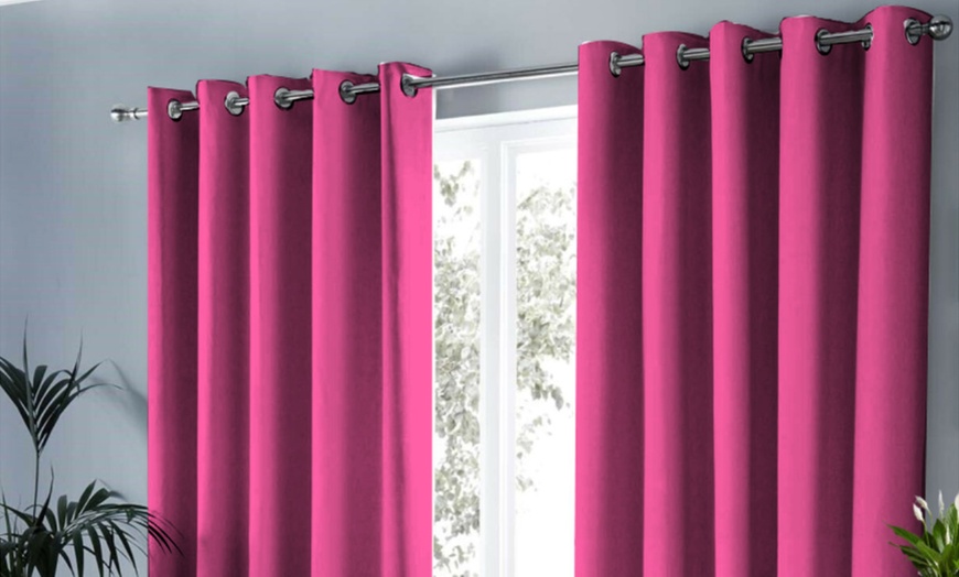 Image 6: Eyelet Blackout Curtains
