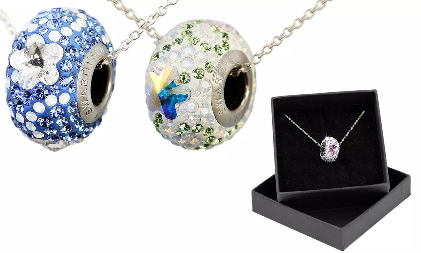 Collier orné de cristaux Swarovski® Fleur - Primary Image