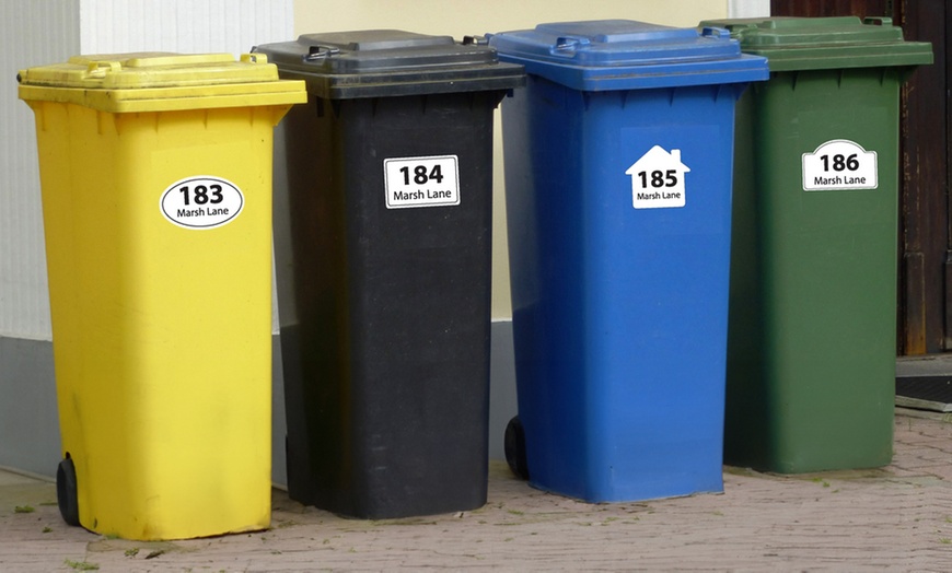 Image 1: Six Personalised Wheelie Bin Stickers from Decomatters