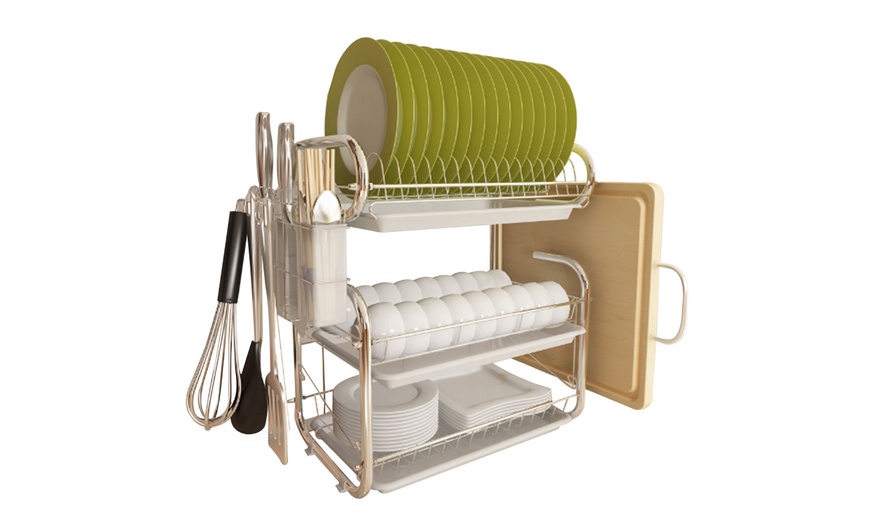 Image 2: Three Tier Dish Drainer Storage Stand 
