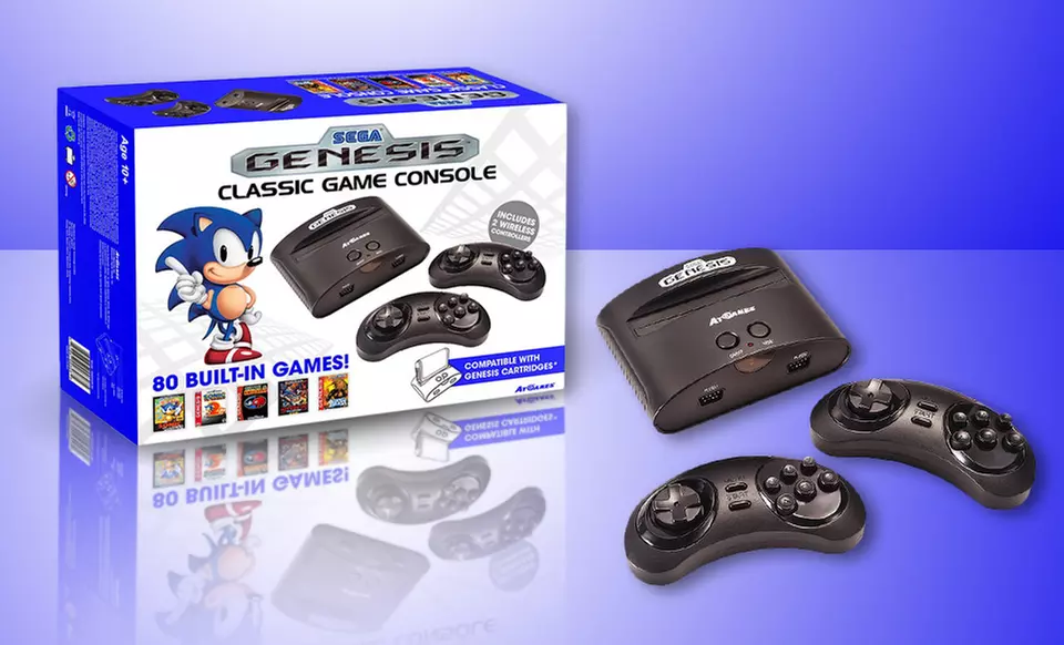 Sega Genesis Classic Console with 80 Built-In Games. Free Returns. - Primary Image
