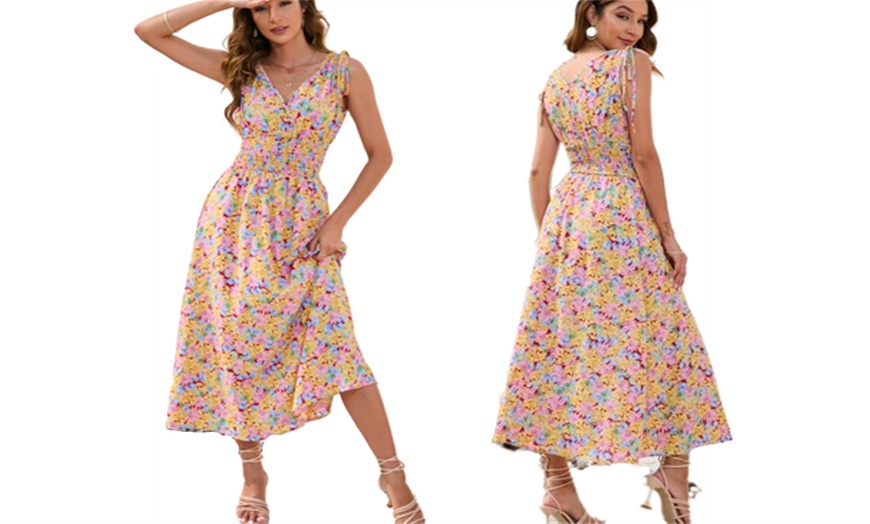 Image 5: Floral Print A-Line Midi Dress