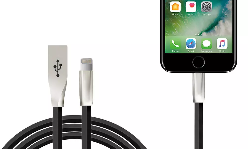 1 ou 2 Câbles anti-enchevêtrement de chargement jusqu'à 3 mètres pour iPhone 5/5S/SE/6/6S/6+/6S+/7/7+, livraison offerte - Second Medium