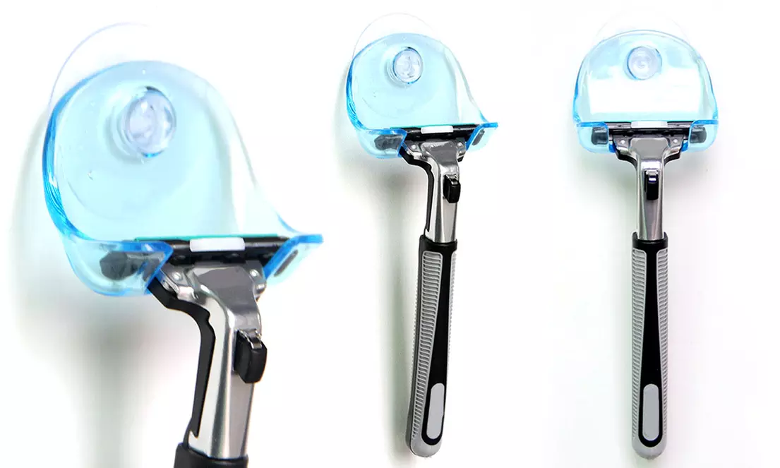 1x oder 2x Saugnapf-Halter für den Rasierer in Blau - Primary Image