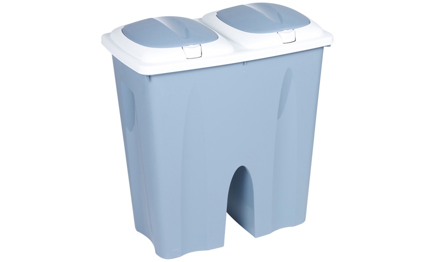 Image 9: Double Recycling Waste Bin 50L